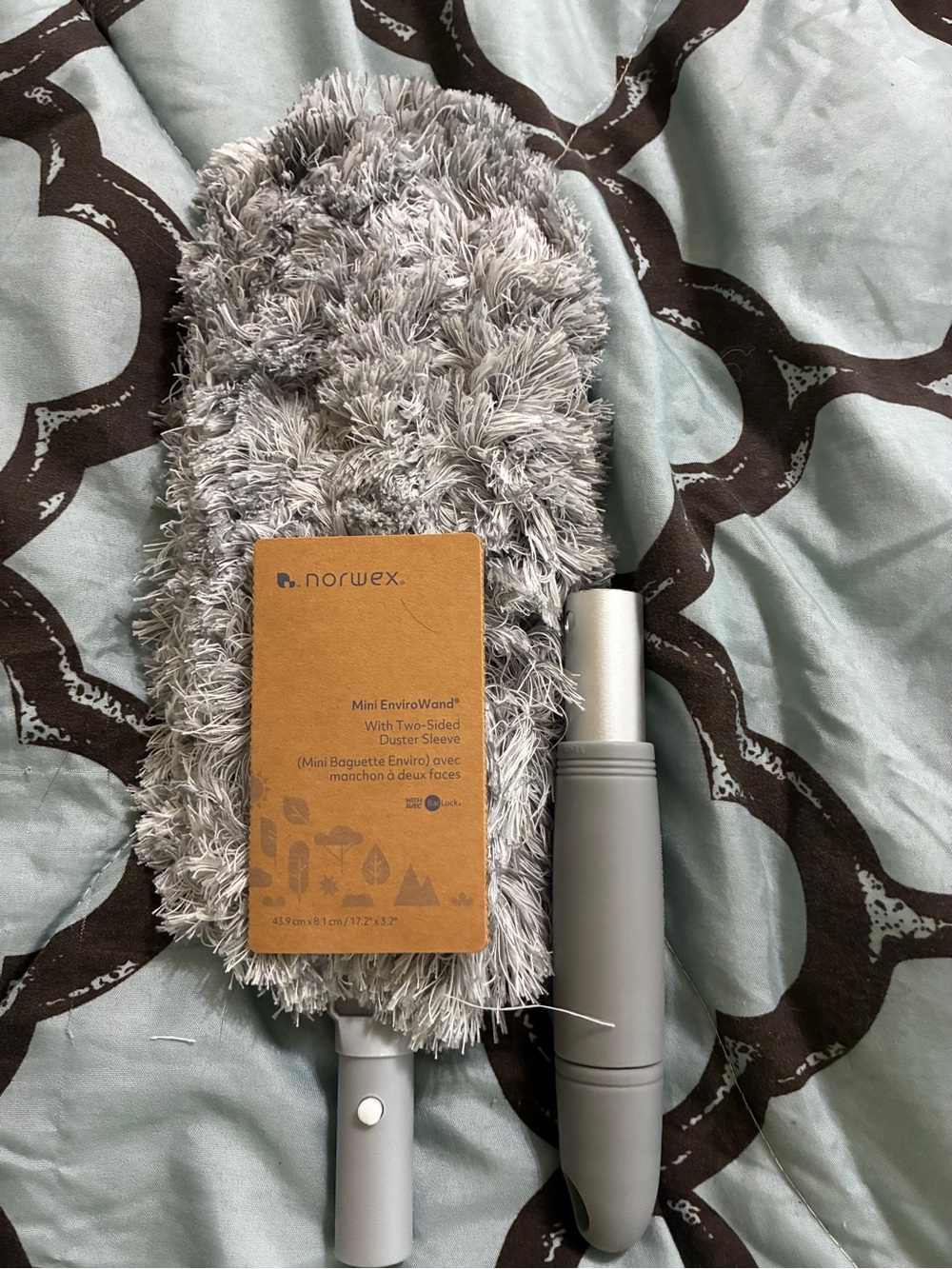 Norwex Mini EnviroWand Two-Sided Duster Sleeve in Light Gray